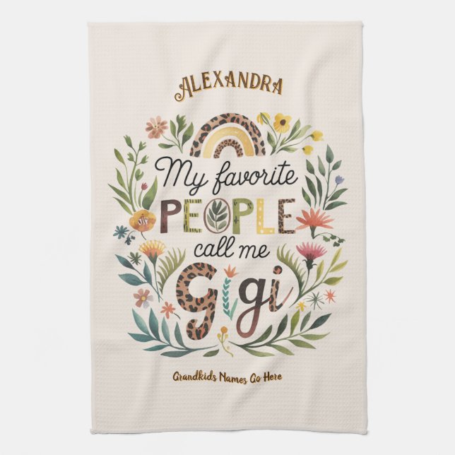 ❤️ Personalisierte GIGI-Geschenke Hinzufügen von G Geschirrtuch (Vertikal)