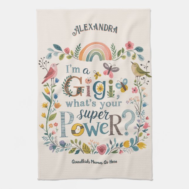 ❤️ Personalisierte GIGI-Geschenke Hinzufügen von G Geschirrtuch (Vertikal)