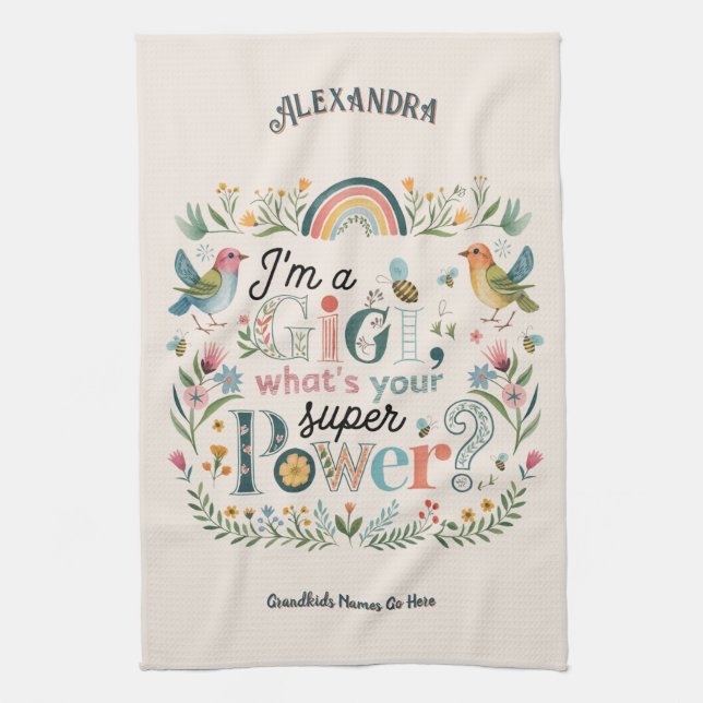 ❤️ Personalisierte GIGI-Geschenke Hinzufügen von G Geschirrtuch (Vertikal)