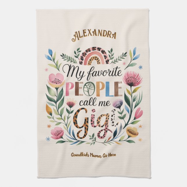 ❤️ Personalisierte GIGI-Geschenke Hinzufügen von G Geschirrtuch (Vertikal)