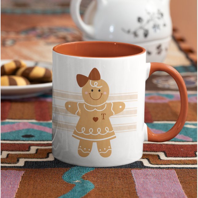 Personalisierte Gingerbread Girl-Tasse mit Monogra Tasse (Von Creator hochgeladen)