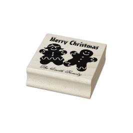 Personalisierte Gingerbrot Weihnachtsfamilie Gummistempel
