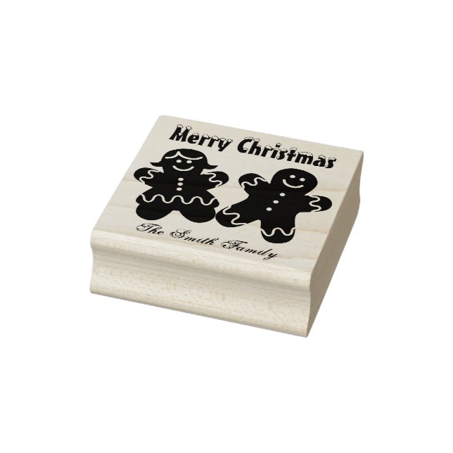 Personalisierte Gingerbrot Weihnachtsfamilie Gummistempel (Stempel)