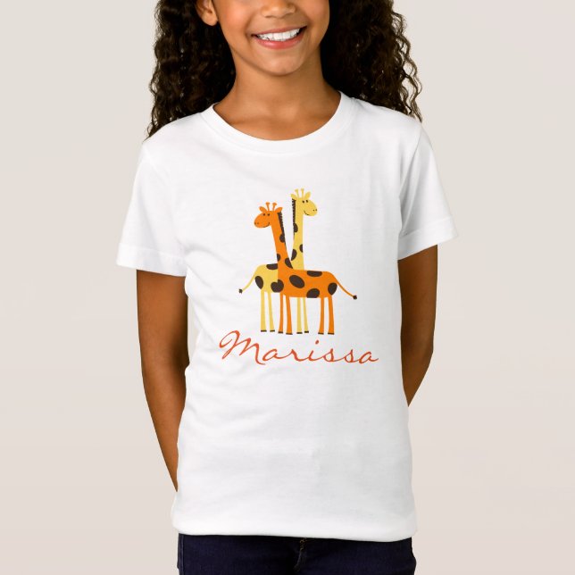 Personalisierte Giraffe-Babygeschenke T-Shirt (Vorderseite)