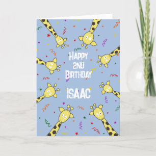 Personalisierte Giraffe Geburtskarte Feiertagskarte