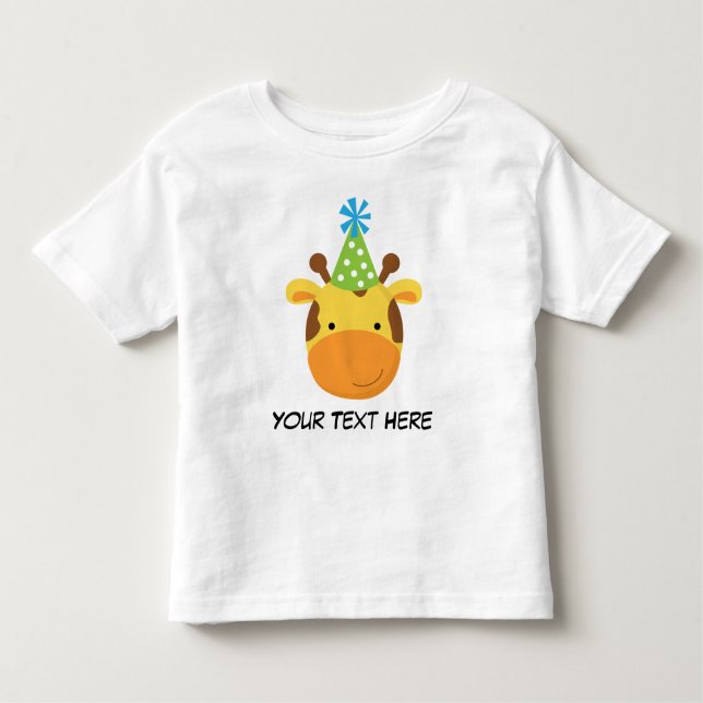 Personalisierte Giraffe Geburtstag T Shirt für Jun (Vorderseite)