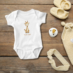 Personalisierte Giraffe Geschlechtsneutral Süß Baby Strampler