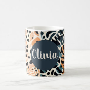Personalisierte Giraffe Leopard Tierausdruck Kaffeetasse