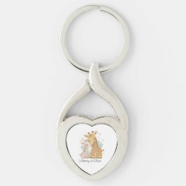Personalisierte Giraffe Liebe Schlüsselanhänger