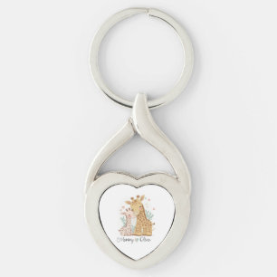 Personalisierte Giraffe Liebe Schlüsselanhänger
