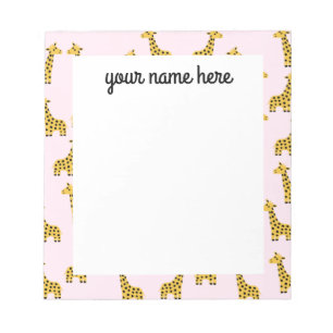 Personalisierte Giraffe Notepad Notizblock