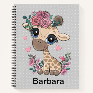 Personalisierte Giraffe Sketch Notizbuch
