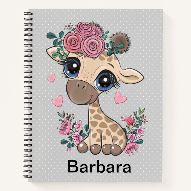 Personalisierte Giraffe Sketch Notizbuch (Vorderseite)