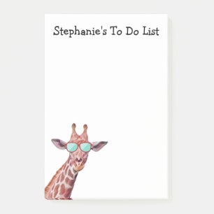 Personalisierte Giraffe, um Weiß zu benennen Post-it Klebezettel