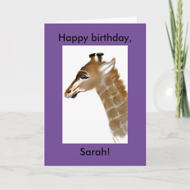 personalisierte Giraffenkarte Karte (Vorderseite)