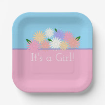 Personalisierte Girl-Baby-Dusche, Blumenrosa, Blau