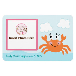 Personalisierte Girl Crab Foto Magnet Keepake
