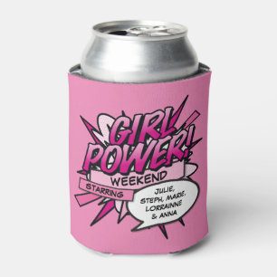 Personalisierte GIRL POWER Mädchen-Wochenende Rosa Dosenkühler