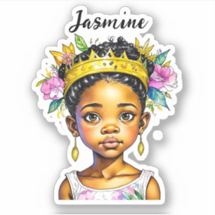 Personalisierte Girl-Prinzessin Aufkleber