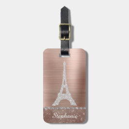 Personalisierte Girl Rose Gold Diamant Sparkasse P Gepäckanhänger