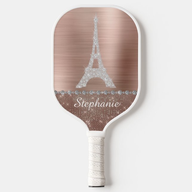 Personalisierte Girl-Rose Pickleball Schläger (Vorderseite)