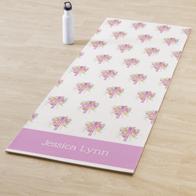Personalisierte Girls Christliche Wasserfarbe Kreu Yogamatte (Beispiel)