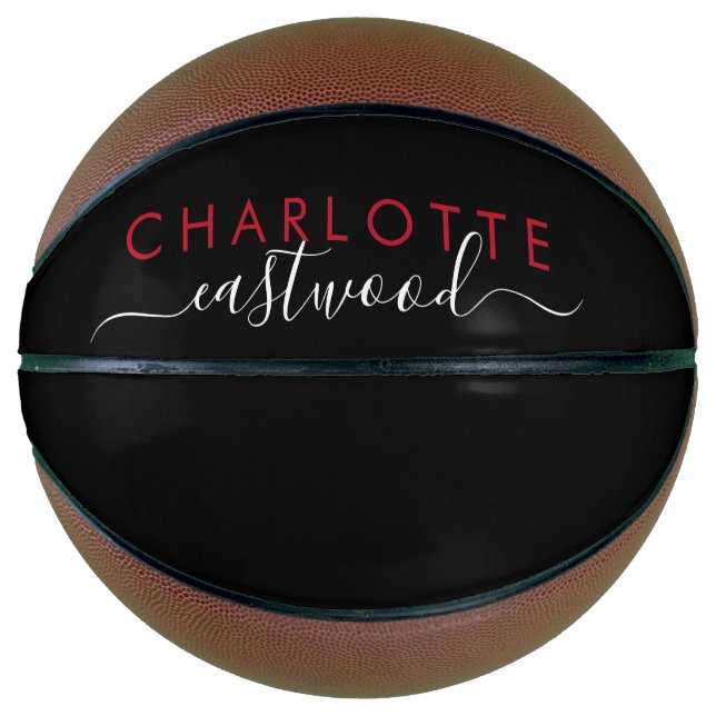 Personalisierte Girl's Mit Monogramm Skript Basketball (Vorderseite)