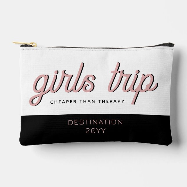 Personalisierte Girls Reisen billiger als Therapie Zubehörtasche (Vorderseite)