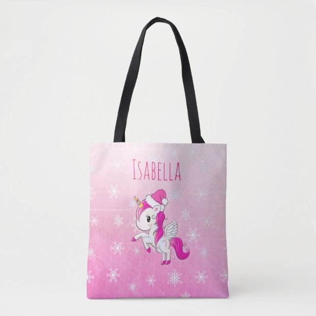 Personalisierte Girl's Unicorn Tasche (Vorderseite)