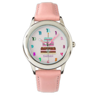 Personalisierte girly rosa Uhr ALLES GUTE ZUM