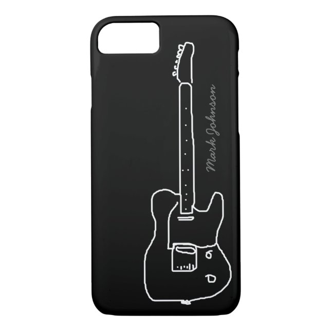 personalisierte Gitarre auf schwarz Case-Mate iPhone Hülle (Rückseite)