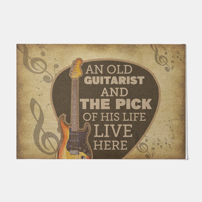 Personalisierte Gitarre Doormat, Musikliebhaber Do Fußmatte (Vorderseite)