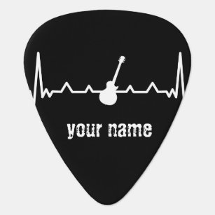 Personalisierte Gitarre Herzschlag Name Pick