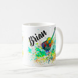 Personalisierte Gitarre und Akkorde Spritzer Kaffeetasse