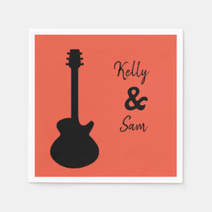 Personalisierte Gitarrenmusik Serviette