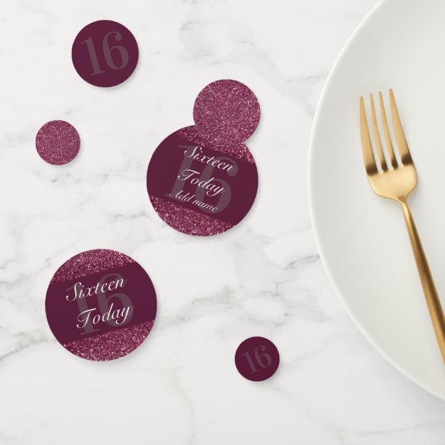 Personalisierte glamouröse Tafel Konfetti 16. (Gruppe)