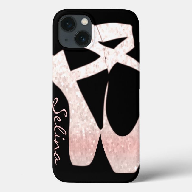 Personalisierte, glänzende, rosa Ballettschuhe Case-Mate iPhone Hülle (Rückseite)