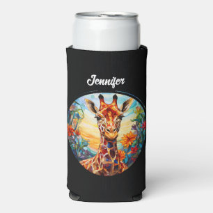Personalisierte Glass Giraffe Selters Dosenkühler