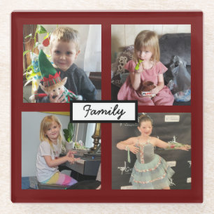 Personalisierte Glasuntersetzer mit Familienfotos