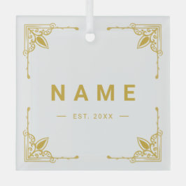 Personalisierte Glasverzierung mit elegantem Namen Ornament Aus Glas