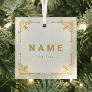 Personalisierte Glasverzierung mit elegantem Namen Ornament Aus Glas