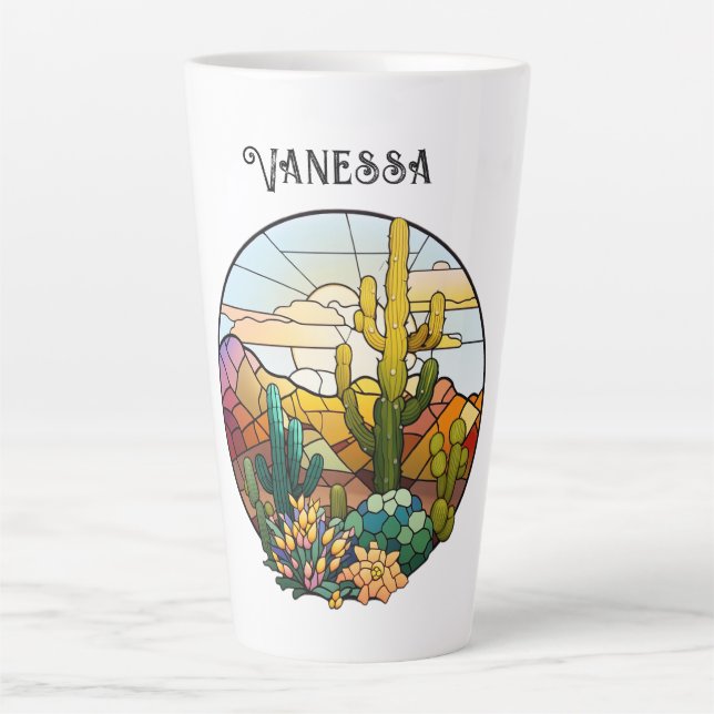 Personalisierte Glaswüste Milchtasse (Vorderseite)