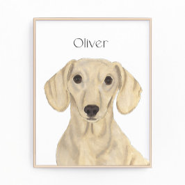 Personalisierte glatte Creme Dackel Art Fotodruck