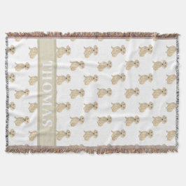 Personalisierte glatte Creme-Dackel Decke