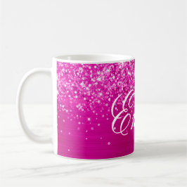 Personalisierte Glitterie Hot Pink Foil Kaffeetasse