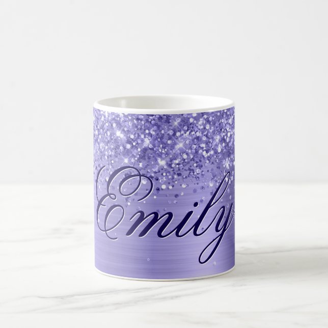 Personalisierte Glitterie Periwinkle Foil Kaffeetasse (Mittel)