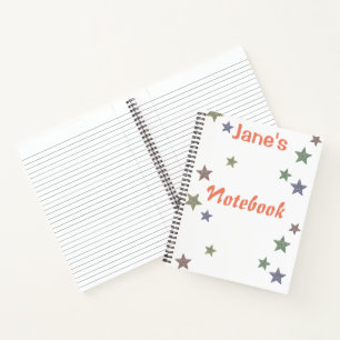 Personalisierte Glitterstars Notizbuch