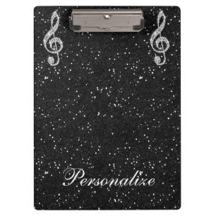 Personalisierte glitzernde funkelnde Diamant-Musik Klemmbrett