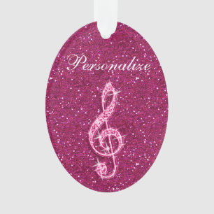 Personalisierte Glitzy Funkelnd Diamond Musiknote Ornament