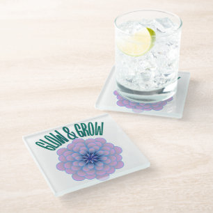 Personalisierte Glow & Grow Ästhetische Blumenbots Glasuntersetzer